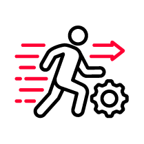 Zetta Global about us: agility icon representing fast delivery, adaptability, and continuous improvement